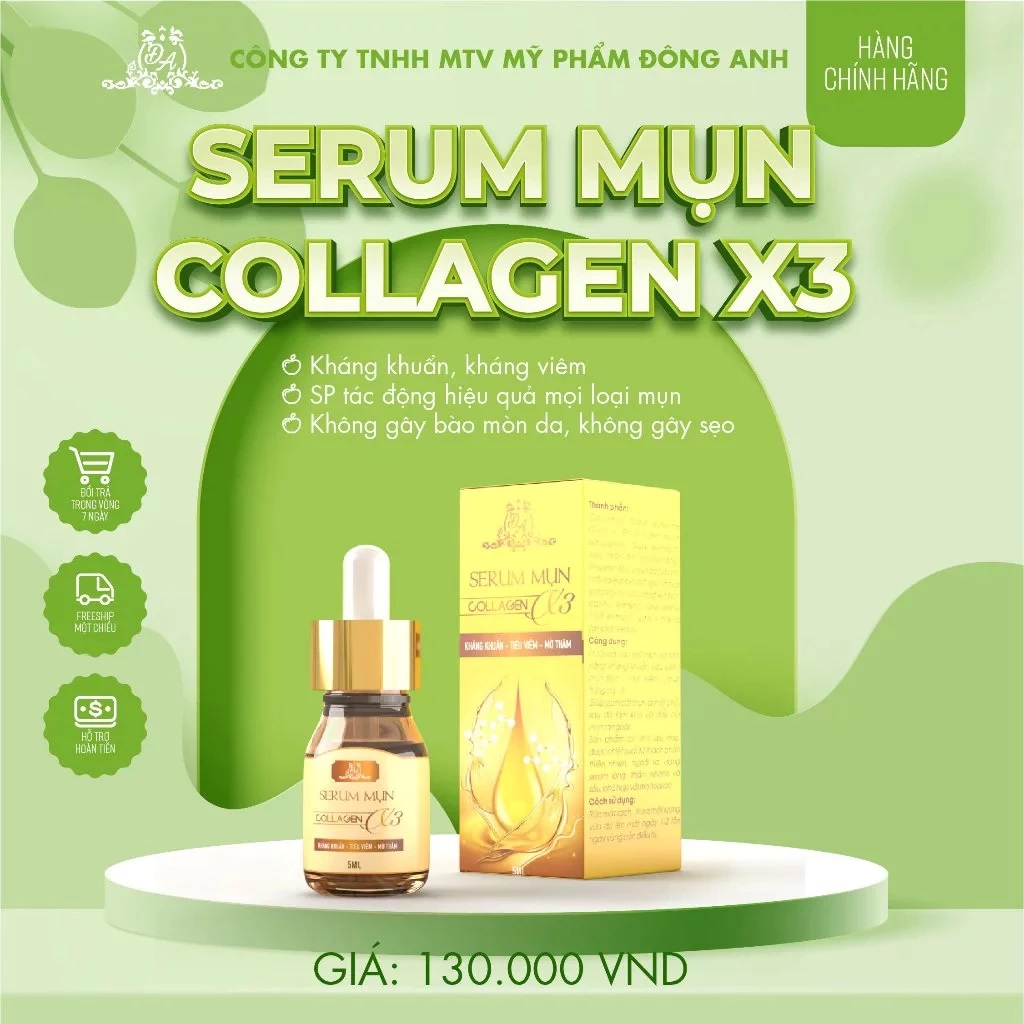 Serum mụn Collagen X3 Đông Anh